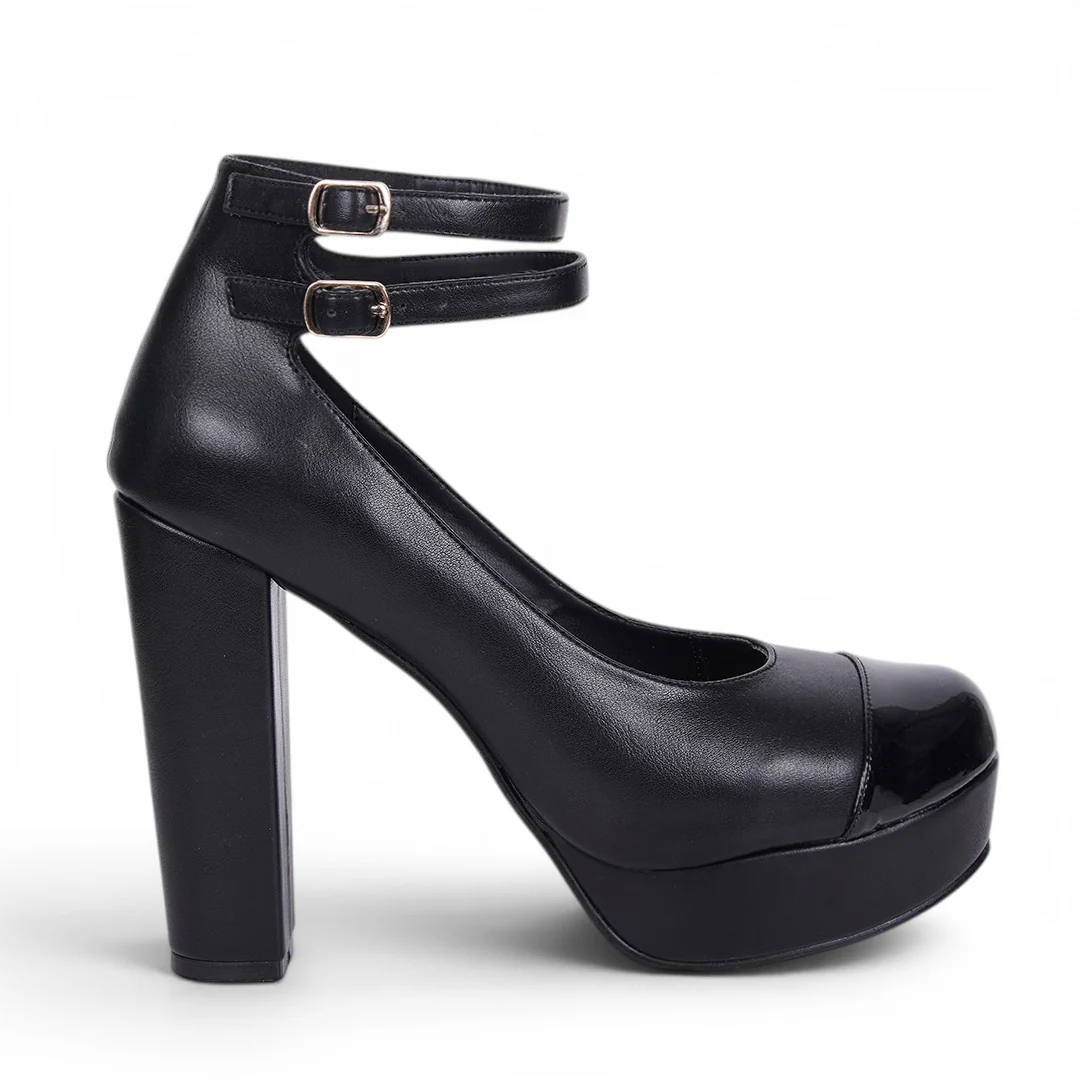 ZAPATO DE TACÓN DOBLE PULSERA NEGRO 03291 - Image 2